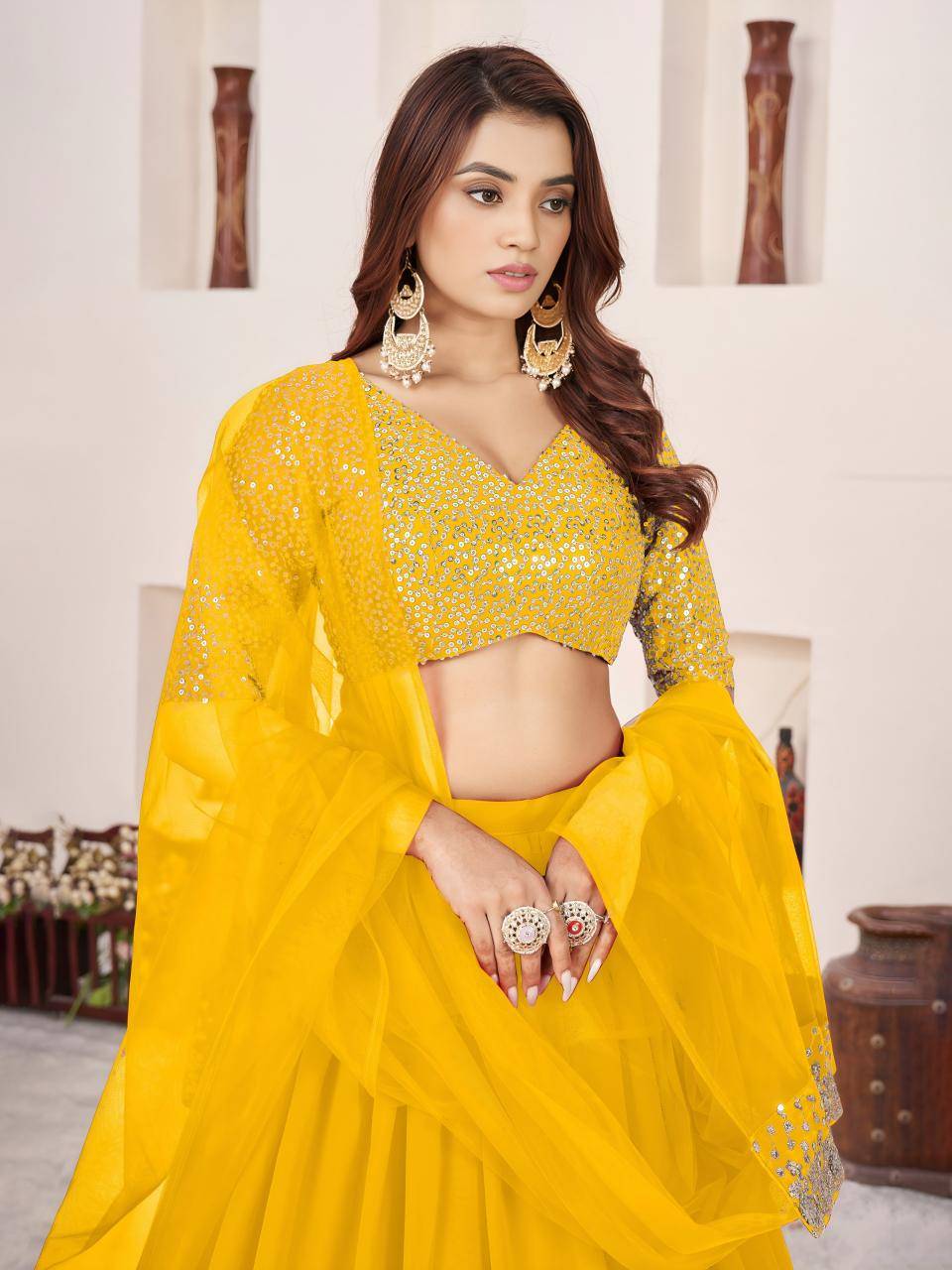 Anchal vol 2 Georgette yellow Traditional lehenga choli suppliers